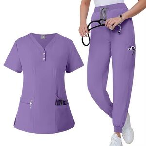 Women's Purple Scrub Set